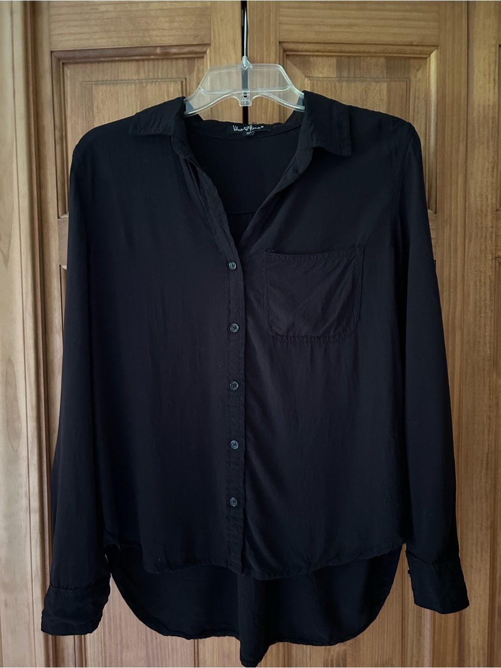Velvet Heart Y2K Black Rayon Button Down